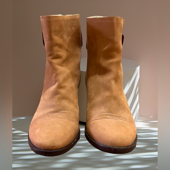 Rag & Bone Ryland Nubuck Ankle Boot Tan Ladies Au 4.5 /EU36 -Block Heel RRP $550 - Picture 3 of 11